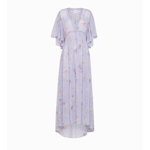 Forte Forte printed voile maxi dress wisteria size 0 XS light purple floral NWT